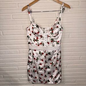 For Love and Lemons White Love Song Rose Mini Dress, Women’s Size Medium